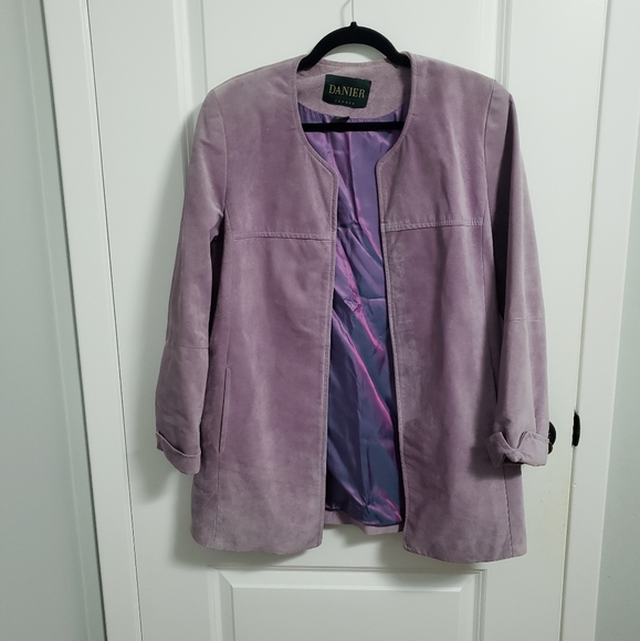 DANIER Purple Leather Jacket - Picture 1 of 8